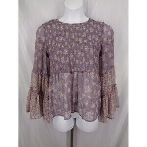 American Eagle Outfitters Purple Floral Blouse